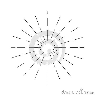 Sun burst, star burst sunshine. Design Element Fireworks Black Rays Vector Illustration