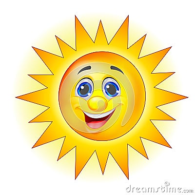 Sun cartoon character Vector Illustration