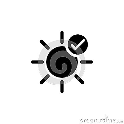 Sun check plus icon. Element of weather illustration. Signs and symbols can be used for web, logo, mobile app, UI, UX Vector Illustration