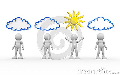 Sun and cloud Cartoon Illustration