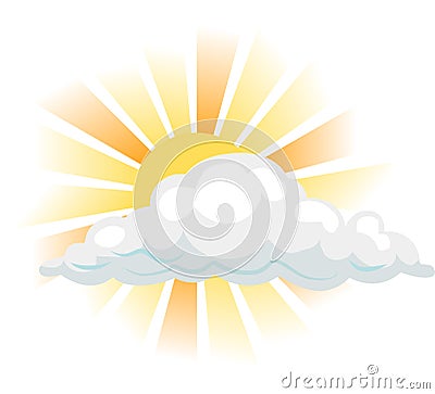 Sun and cloud Vector Illustration