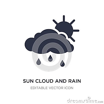 sun cloud and rain icon on white background. Simple element illustration from Weather concept Vector Illustration