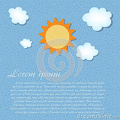 Sun and cloud retro grunge background vector Vector Illustration