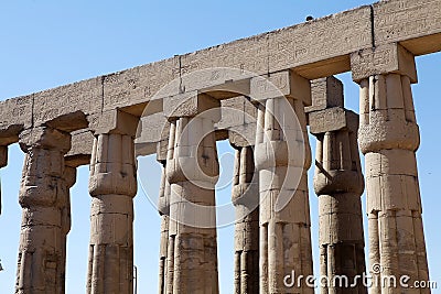 Sun court of Amenhotep III at the Luxor Temple, Luxor, Egypt Stock Photo