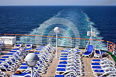 Sun Deck on Cruise Ship Stock Photo