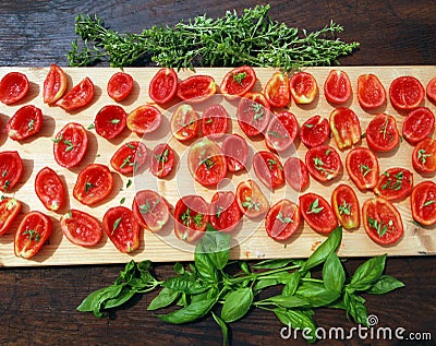 Sun dried tomatoes Stock Photo