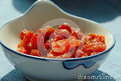 Sun dried tomatos Stock Photo