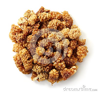 Sun-dried white mulberry berries Stock Photo