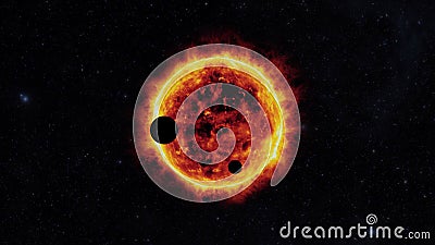 Sun with exoplanets Stock Photo