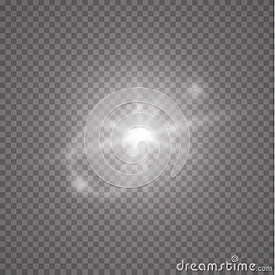 Sun flash with rays and spotlight. Vector transparent sunlight special lens flare light effect. Vector Illustration