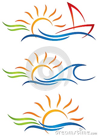 Sun Fun Logo Vector Illustration