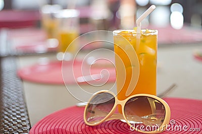 Sun grass orange juice Stock Photo