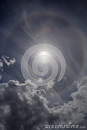 Sun Halo Phenomena Stock Photo