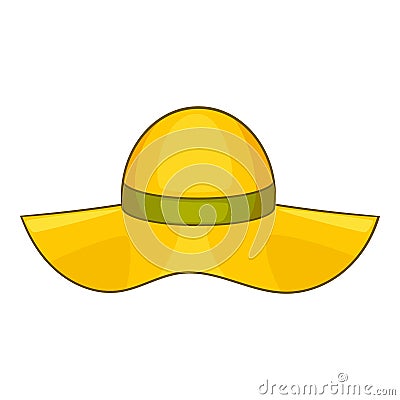Sun hat icon, cartoon style Vector Illustration