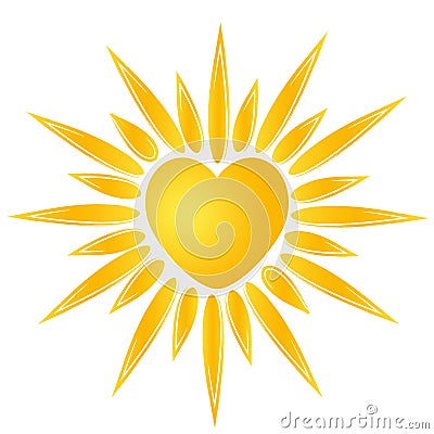 Sun heart logo Cartoon Illustration