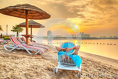 Sun holidays on the beach Stock Photo