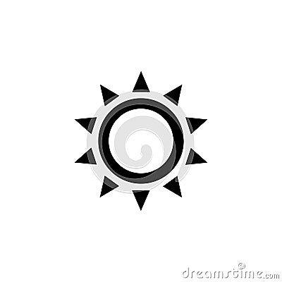 Sun icon. Brightness sun black outline vector illustration Vector Illustration