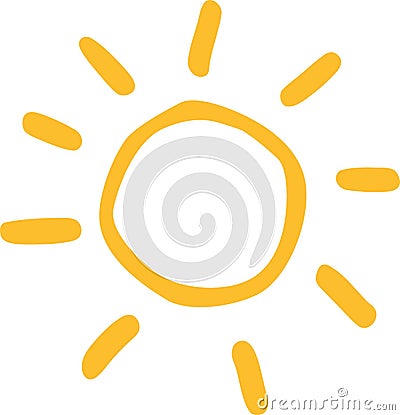 Sun icon hand drawn Vector Illustration