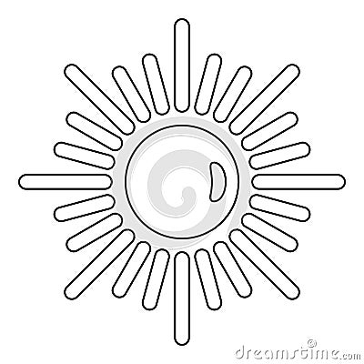 Sun icon, outline style Vector Illustration