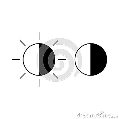 Sun icon set. Brightness Icon. Vector illustration. EPS 10. Vector Illustration