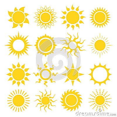 Sun icon set Vector Illustration