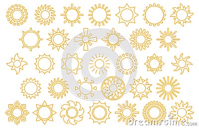 Sun icon set Stock Photo