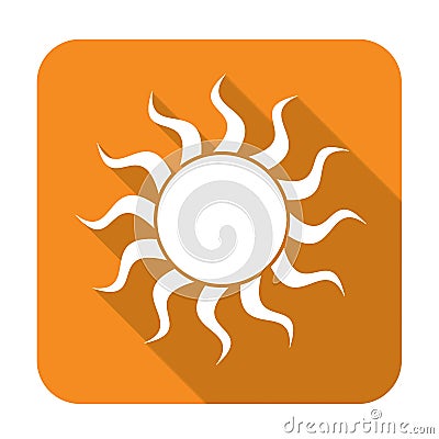 Sun icon with shadow Vector Illustration