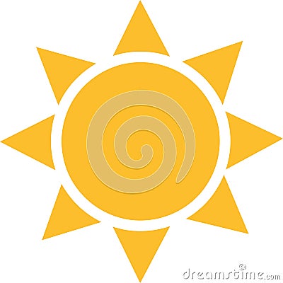 Sun icon with squared sunrays Vector Illustration