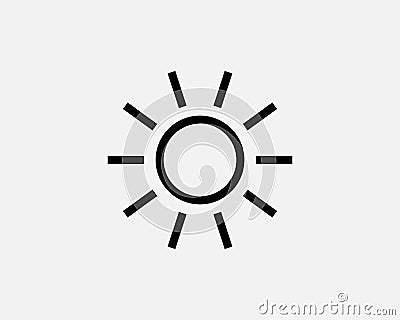 Sun Icon Sunlight Light Bright Brightness Day Daylight Beam Ray Vector Icon Vector Illustration