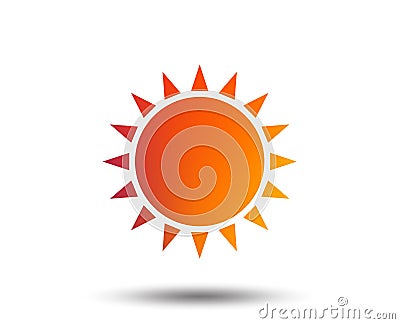 Sun icon. Sunlight summer symbol. Vector Illustration