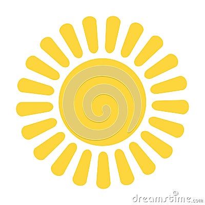 Sun icon vector eps10. Sun light sign with yellow rays on white background Vector Illustration