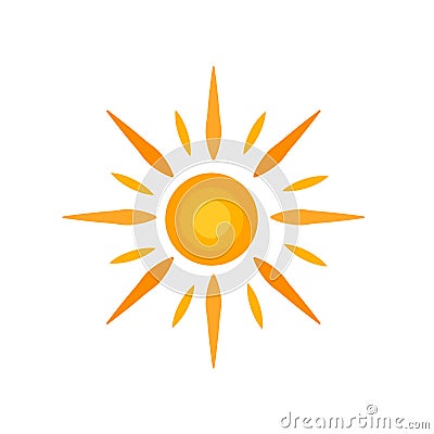Sun icon vector isolated on white background, Sun sign , weather symbols Vector Illustration