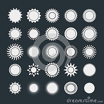 Sun icons collection vector illustration. Vector Illustration