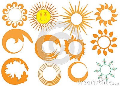 Sun icons set Stock Photo