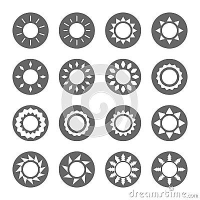 Sun icons set Vector Illustration