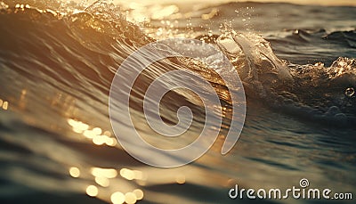 Sun kissed surfers splash in tranquil waves on tropical vacations generated by AI Stock Photo