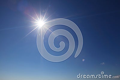 Sun with lens flare Stock Photo