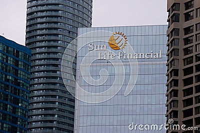 Sun Life Financial company sign in Toronto Editorial Stock Photo