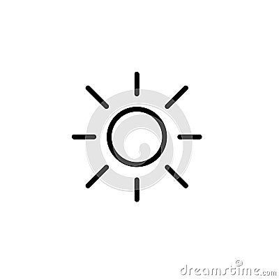 sun, light, brightness line black icon on white background Stock Photo