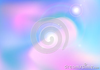 Sun light and clounds soft pastel color background. Fantasy magical sunny sky with colorful cloudy Vector Illustration