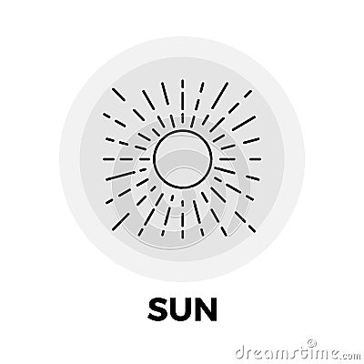 Sun Line Icon Vector Illustration