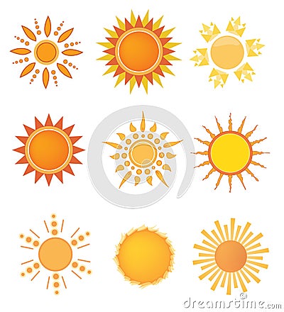 Sun logo set Vector Illustration