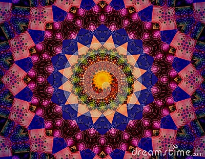 Sun mandala good vibes Stock Photo