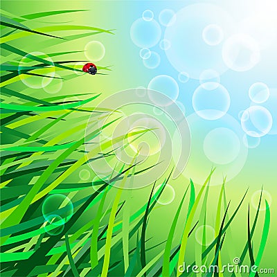 Sun meadow Vector Illustration