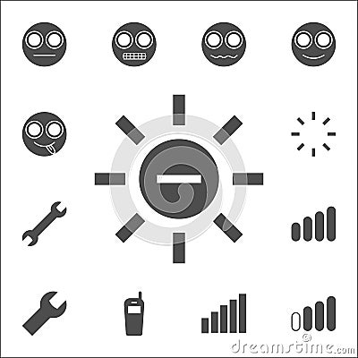 the sun with a minus sign icon. web icons universal set for web and mobile Stock Photo