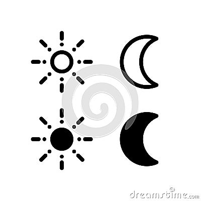 Sun & Moon Icon Vector Illustration