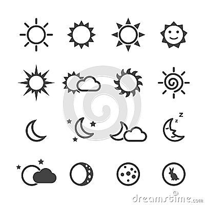 Sun and moon icons Vector Illustration