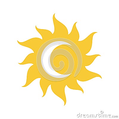 Sun and moon vector icon. Day and night filled symbol. Vector Illustration