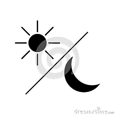 Sun and moon vector icon. Day and night symbol Stock Photo