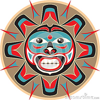 Sun - Native American Style Vector Illustration